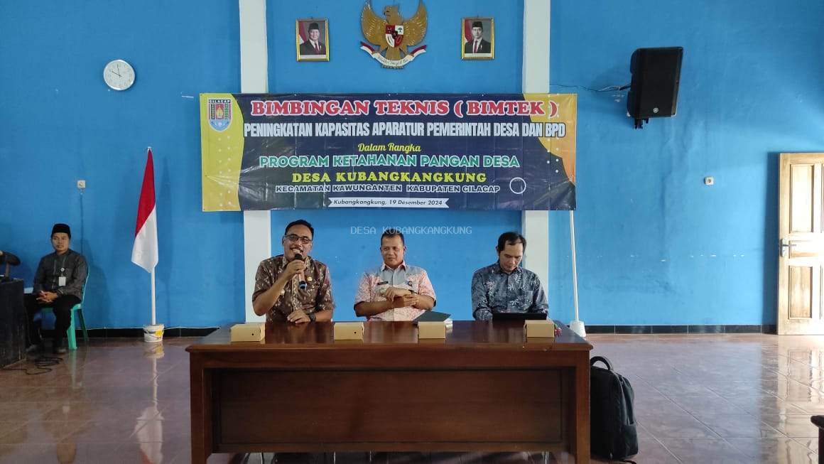 Bimtek peningkatan kapasitas Aparatur Pemerintah dan BPD dalam rangka Program Ketahanan Pangan Desa- Desa Kubangkangkung